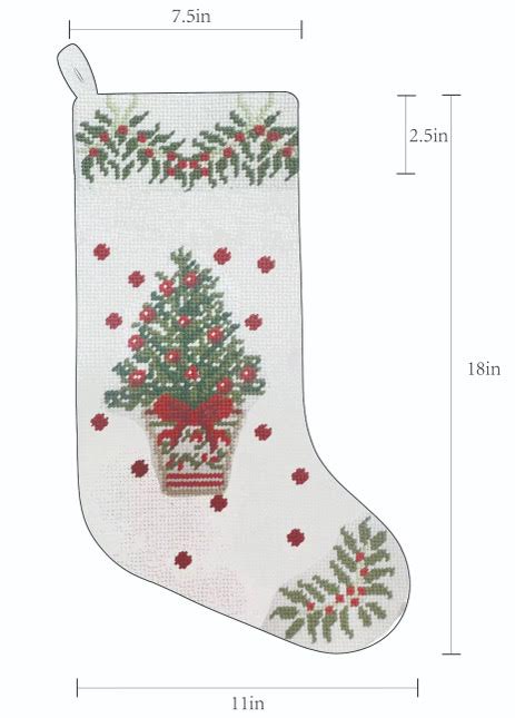 The Classic Tree Needlepoint Stocking (2 Sizes)