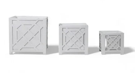 White Chippendale Planter - The Mayfair Hall