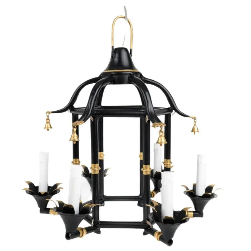 Chinoiserie Chandelier in Black and Gold - The Mayfair Hall