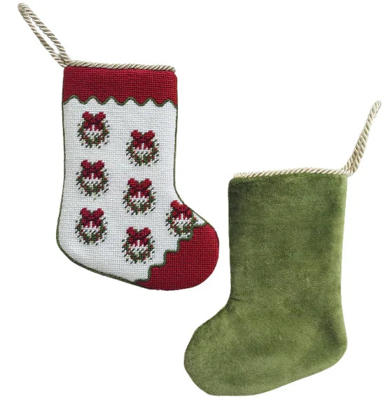 The Christmas Wreath Needlepoint Stocking (2 Sizes)
