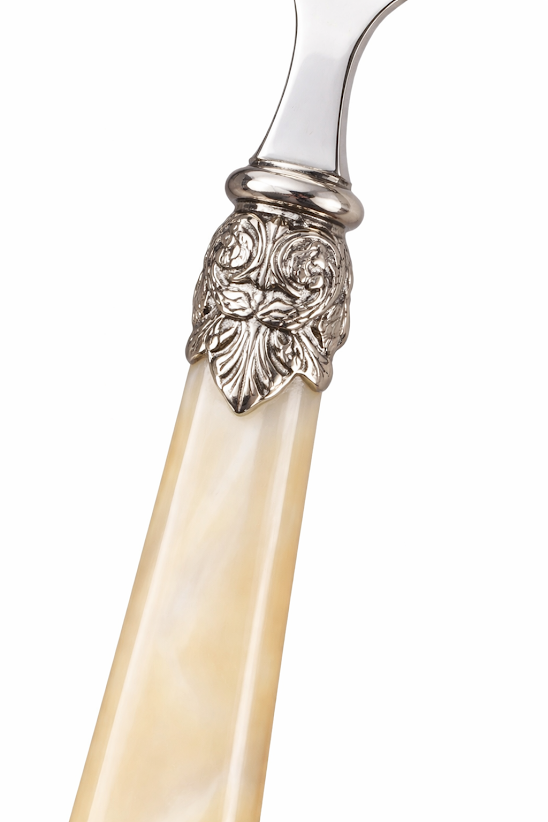 White Pearlized Five Piece Flatware Set