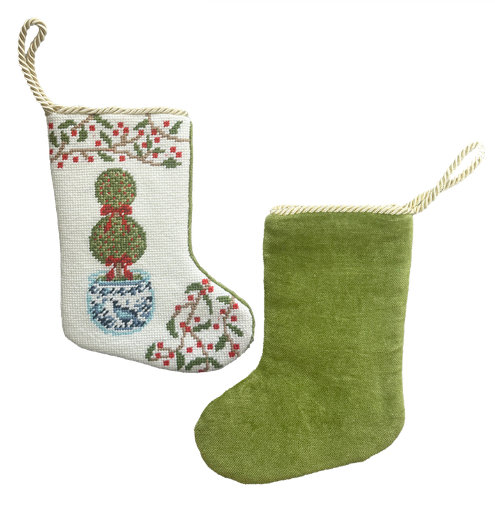 The Holiday Topiary Needlepoint Stocking (2 Sizes)