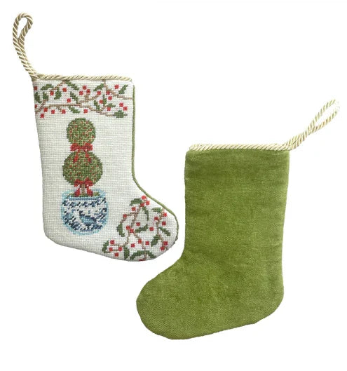 The Holiday Topiary Needlepoint Stocking (2 Sizes)