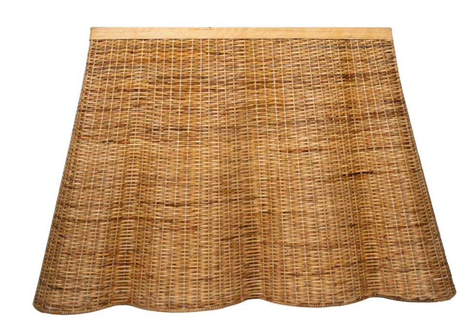 Scalloped Wicker Console Table