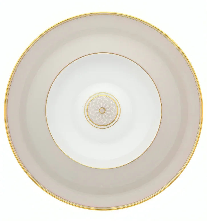 Terrace Porcelain Soup Plate in Beige and White (Set of 4) - The Mayfair Hall