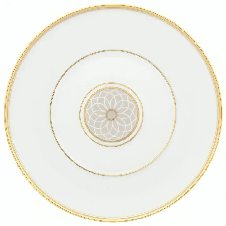 Terrace Porcelain Bread & Butter Plate in White and Gold (Set of 4) - The Mayfair Hall