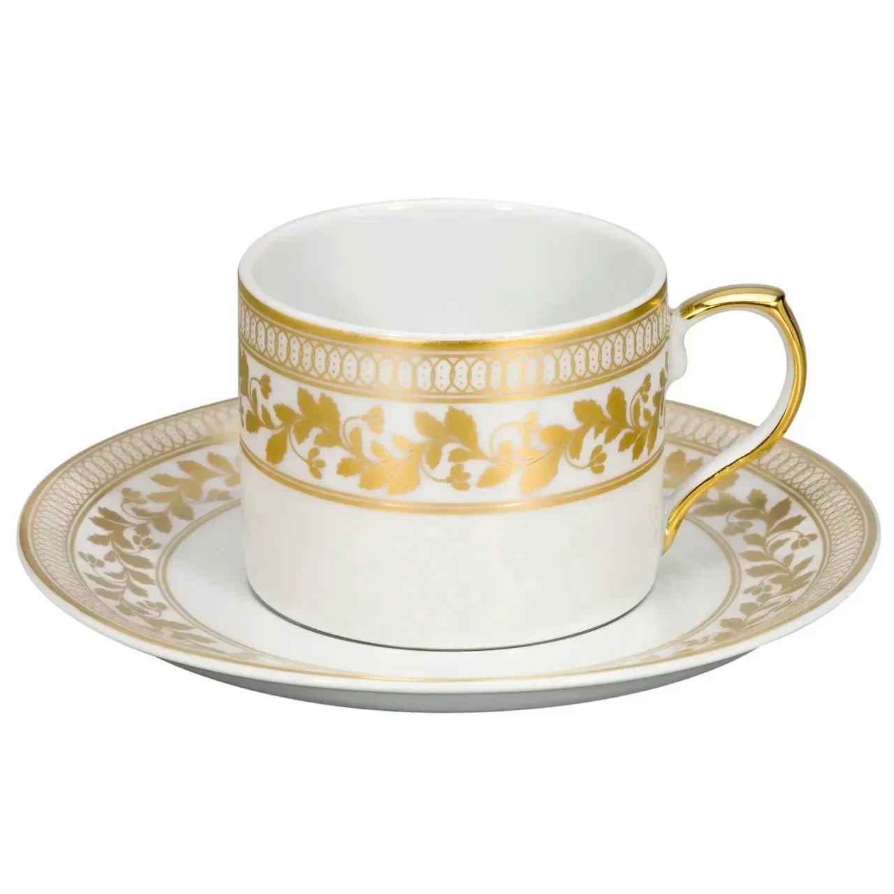 Anna Porcelain Tea Cup & Saucer with Gold Accents - The Mayfair Hall