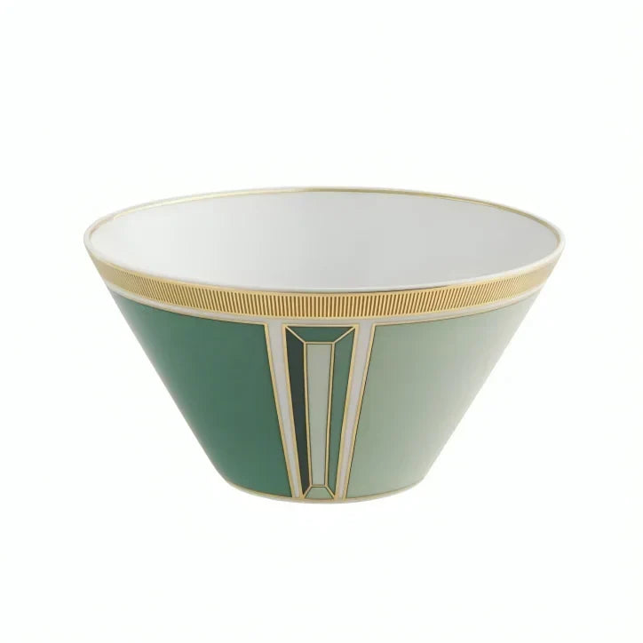 Emerald Porcelain Cereal Bowl in White and Dark Green - The Mayfair Hall