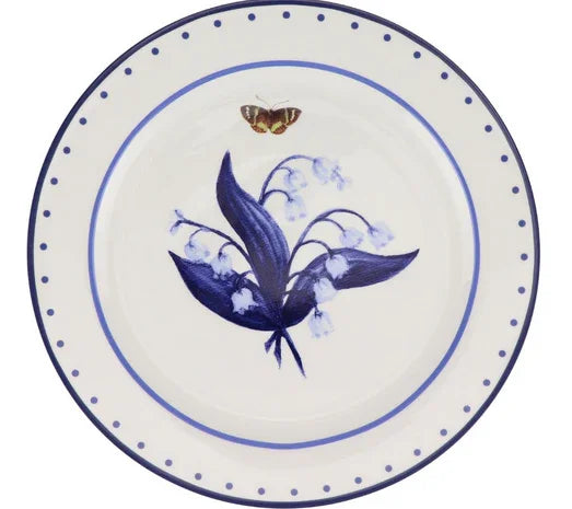 Lily of the Valley Blue and White Dinner Plate - The Mayfair Hall