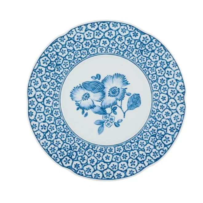Coralina Porcelain Dessert Plate in Blue and White (Set of 4) - The Mayfair Hall