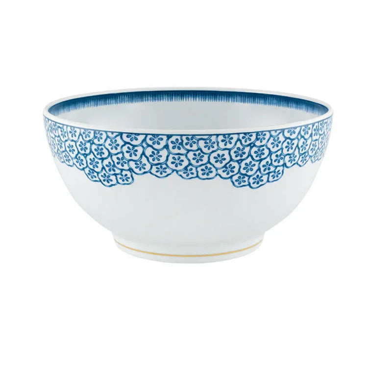 Coralina Porcelain Salad Bowl in Blue and White - The Mayfair Hall