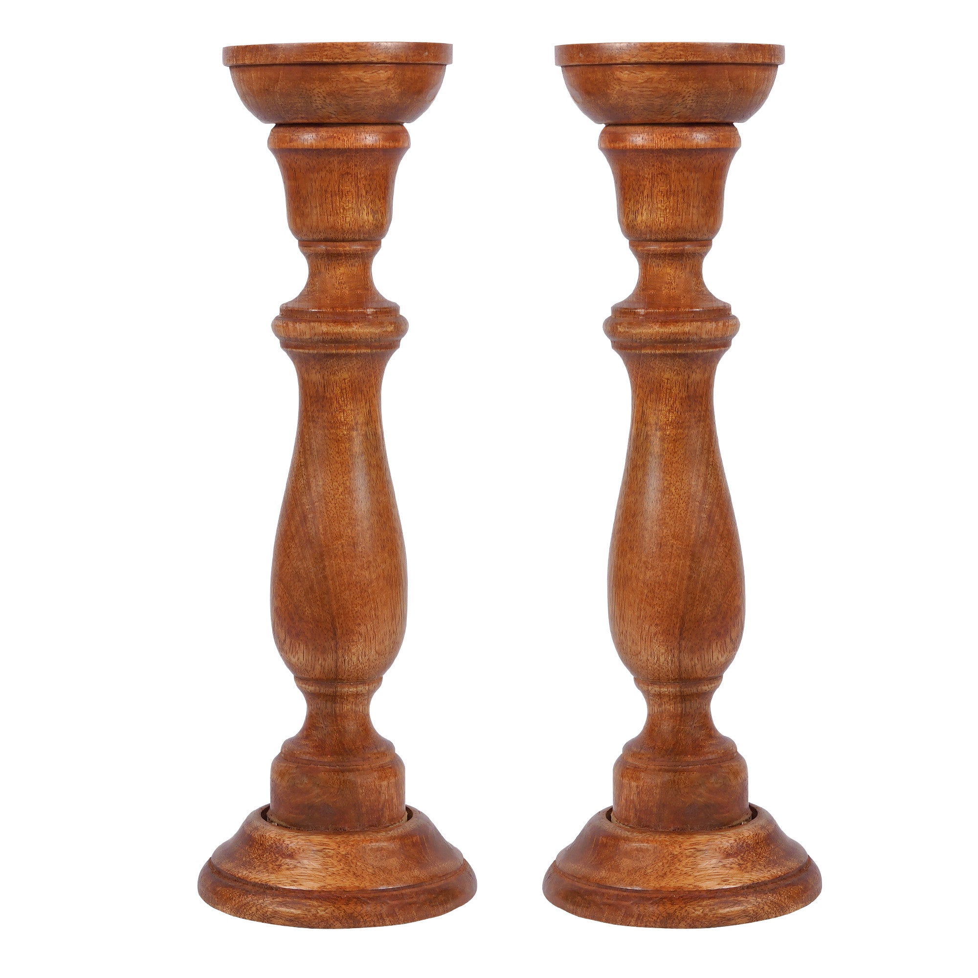 Tuli Brown Pillar Candleholder Set of 2