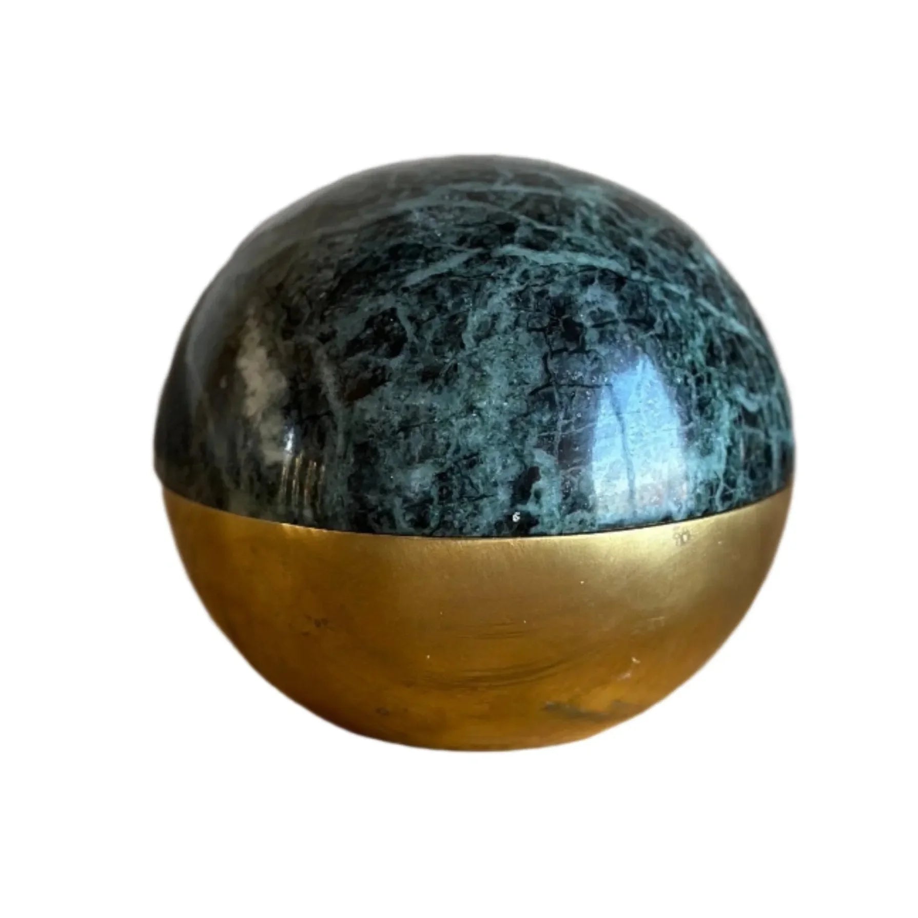 Small Dot Box in Emerald and Brass - The Mayfair Hall