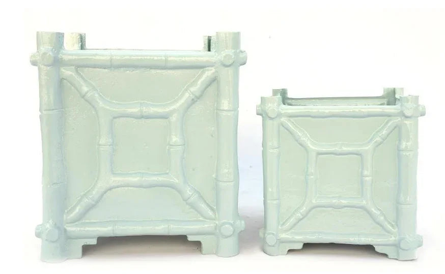 Bamboo Box Planter in Mint Green - The Mayfair Hall