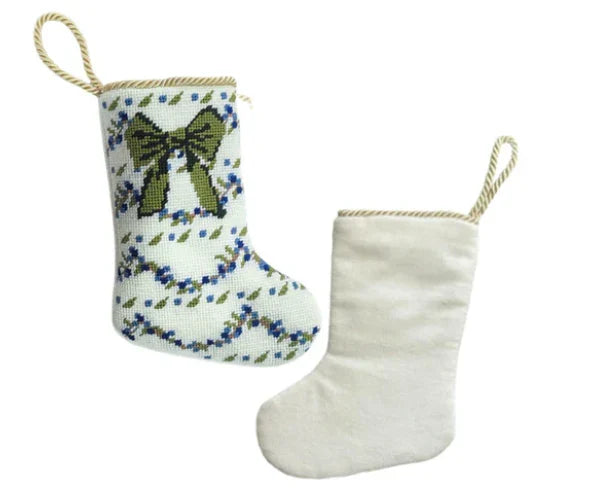 The Classic Holiday Bow Needlepoint Stocking (2 Sizes)