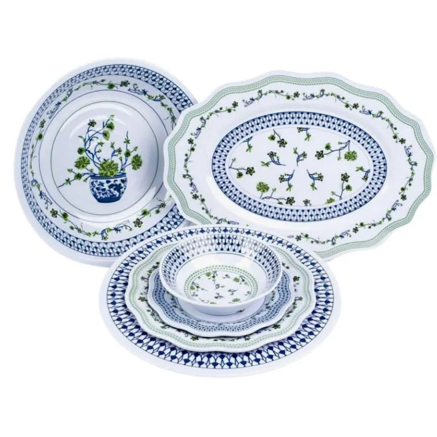 Floral Cache Pot Melamine Dinnerware Collection - The Mayfair Hall