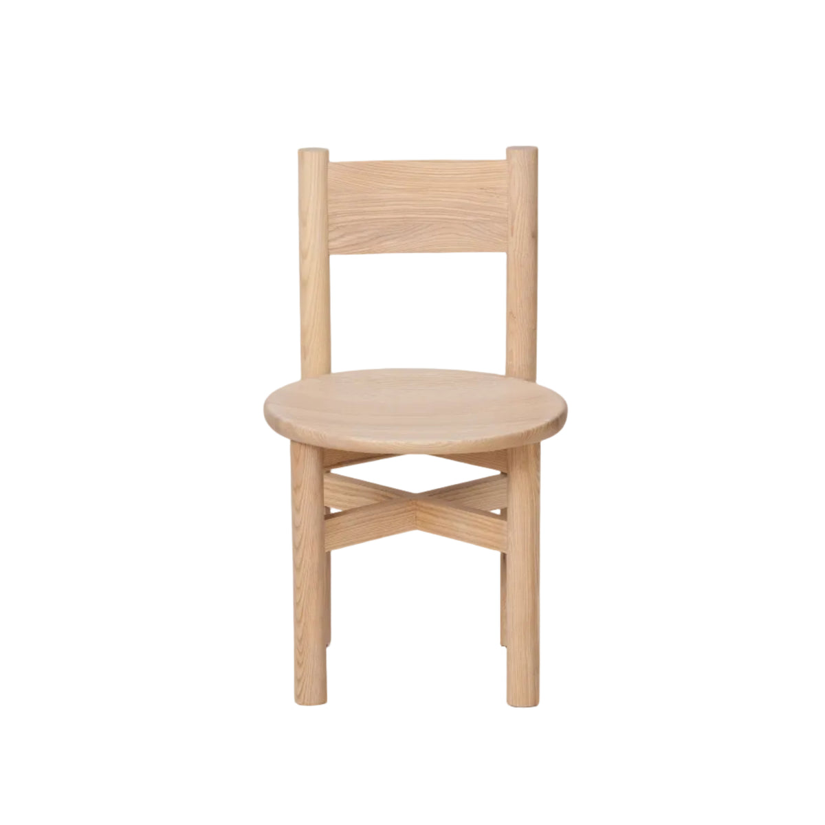 Teddy Wood Dining Chair in Natural by House of Leon — angled view of contoured wood seat