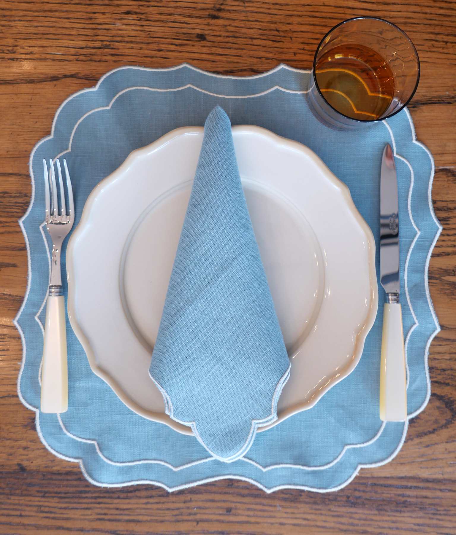 Angelina Linen Napkins, Solesmes / Ivory