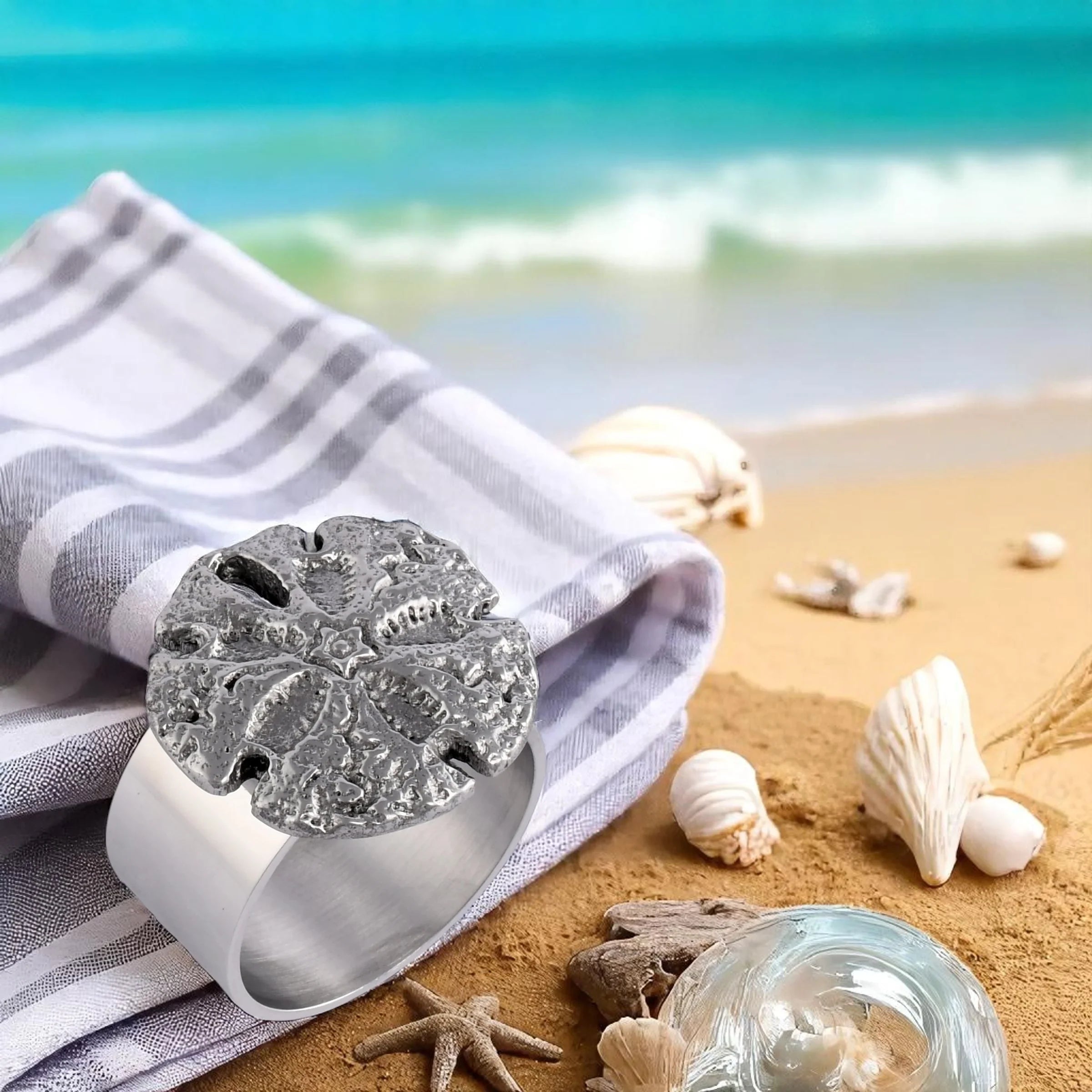 Sand Dollar Napkin Rings - set of 4