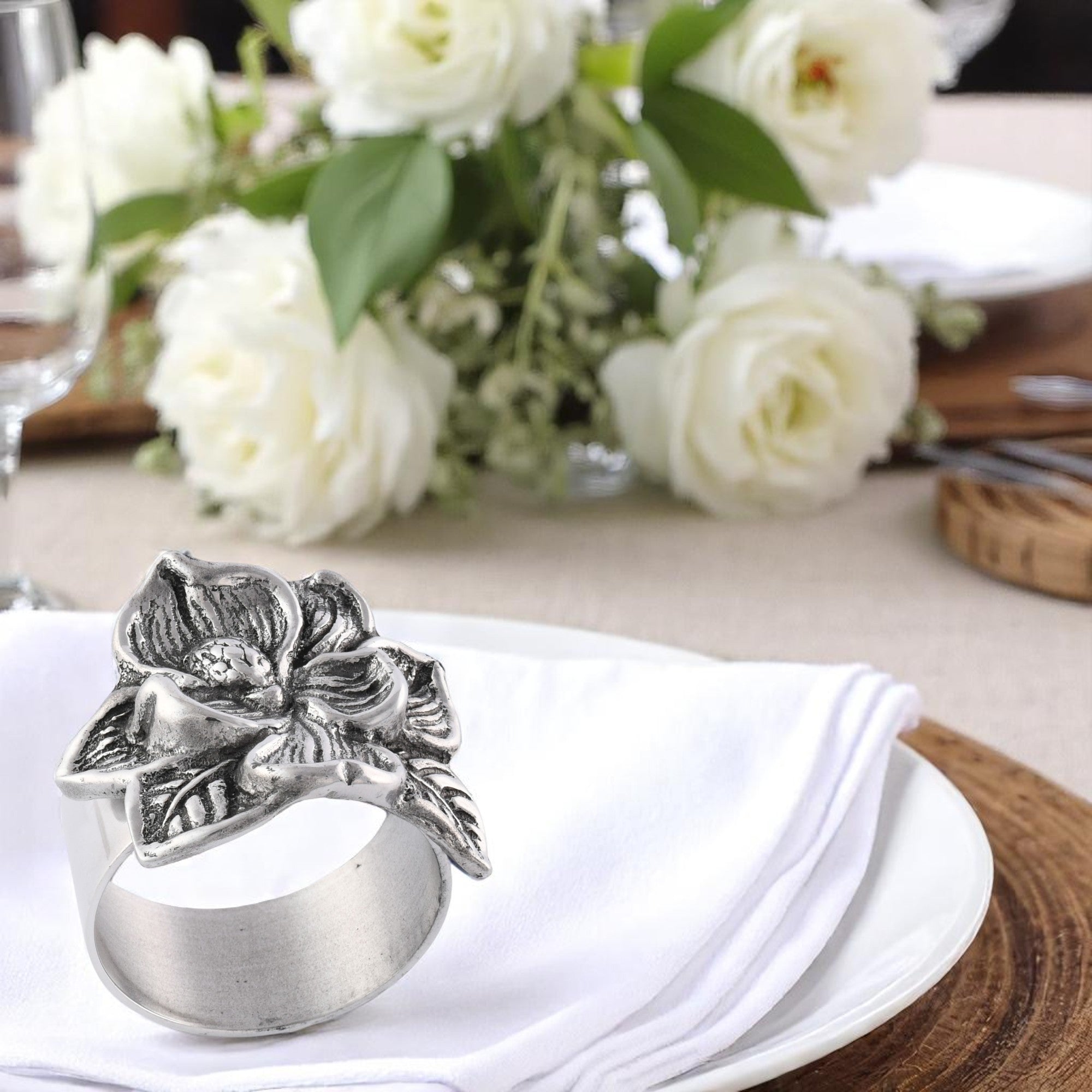 Magnolia Napkin Rings - set of 4