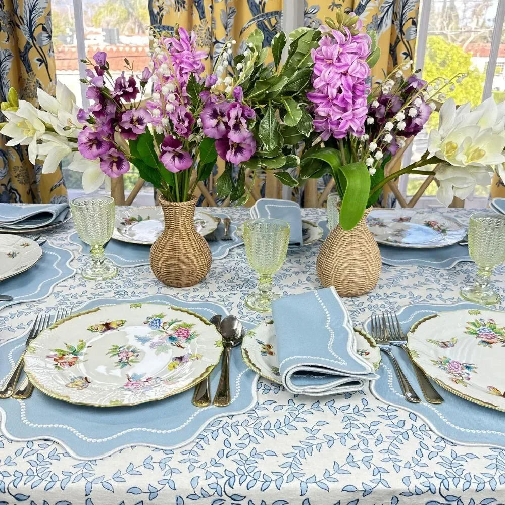 Waverly Cotton Napkin in Blue (Set of 4) - The Mayfair Hall