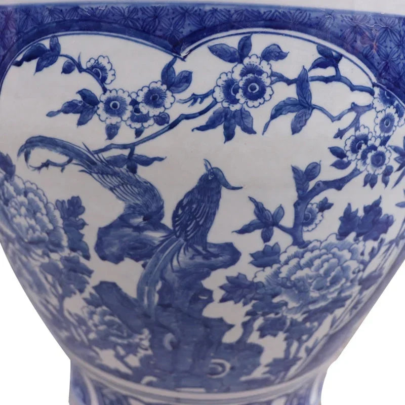 Navy Bird and Floral Fishbowl - The Mayfair Hall