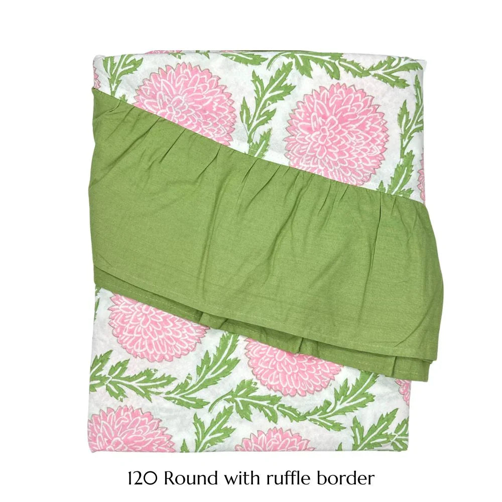 Pink and Green, Flowers & Vines - Tablecloth - The Mayfair Hall