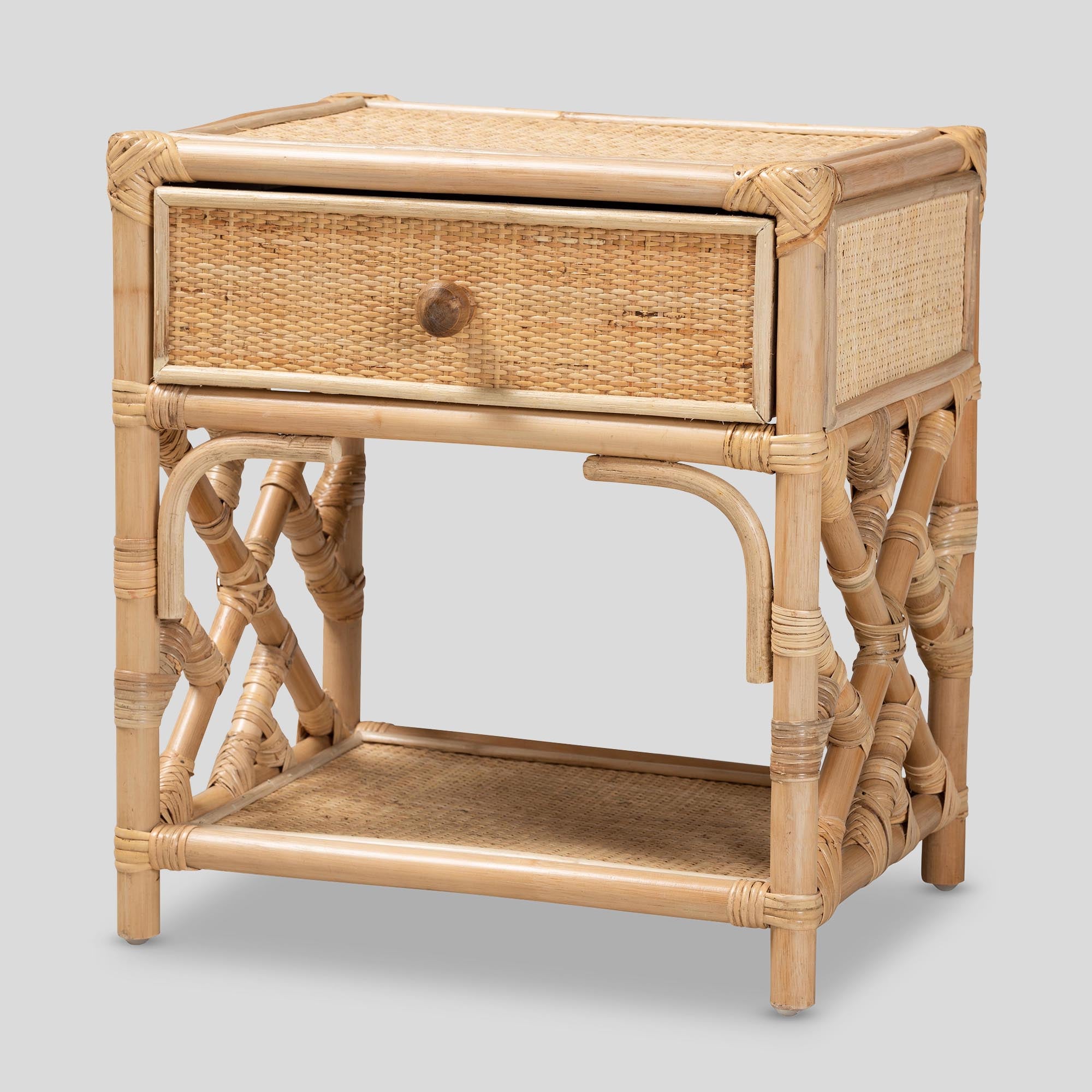 Luella Rattan 1-Drawer Nightstand
