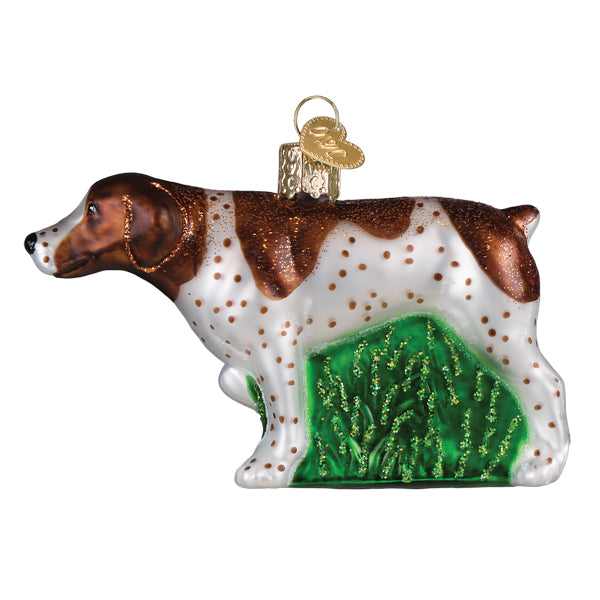 German Shorthaired Pointer Blown Glass Christmas Ornament by Old World Christmas
