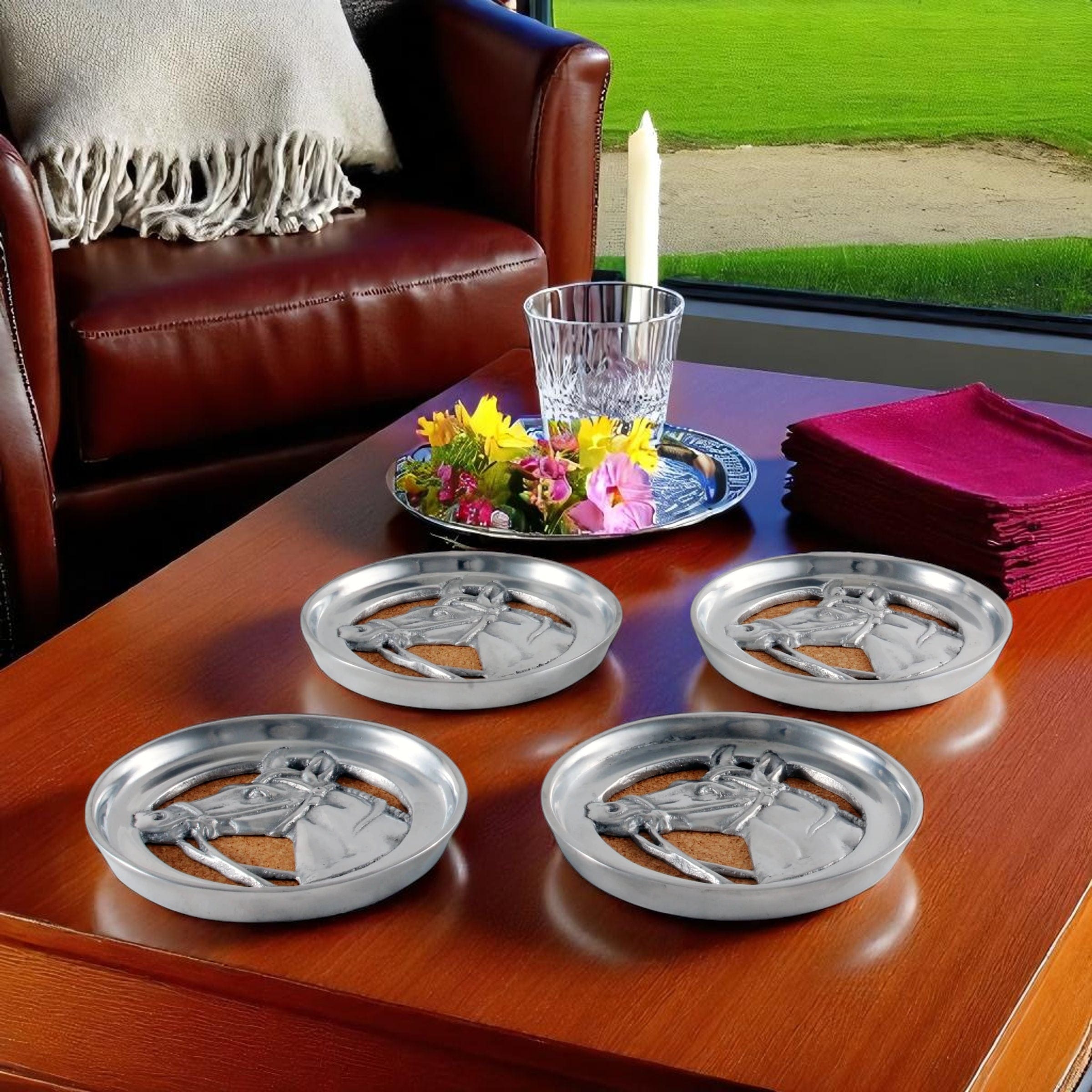 Equestrian Drink Coaster Set of 4