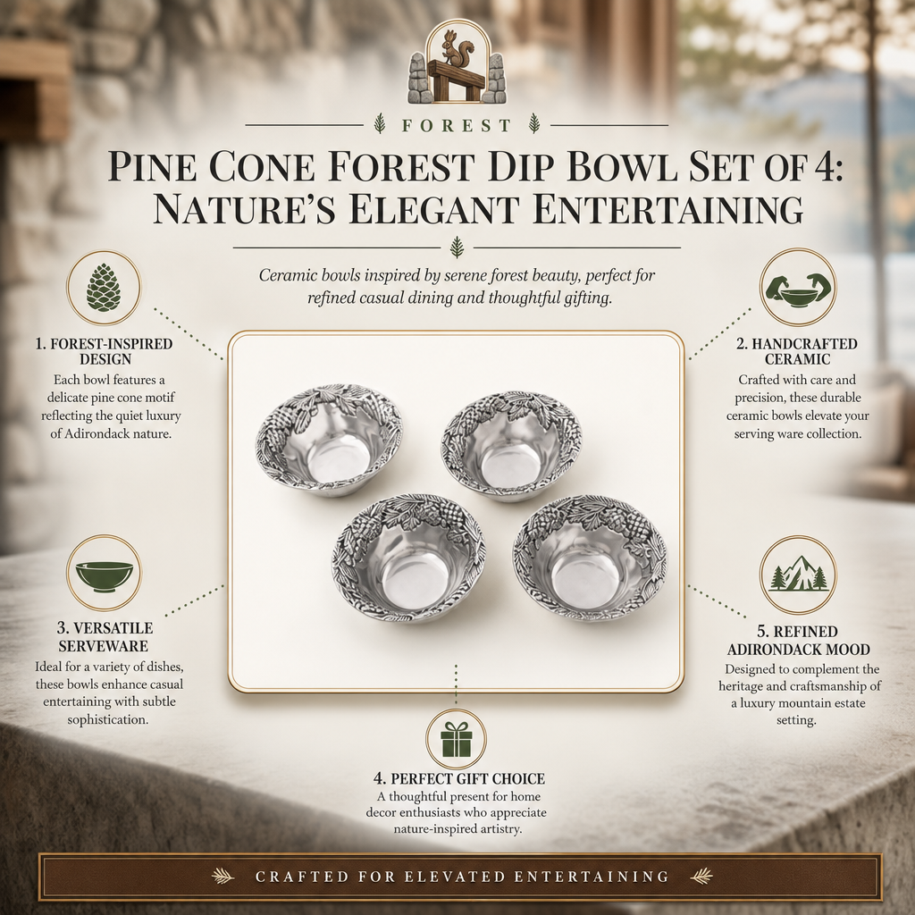 Pine Cone Forest Dip Bowl Set of 4