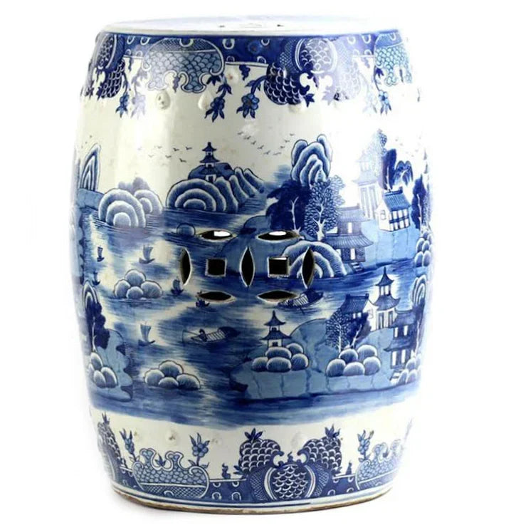 Round Village Scene Garden Seat - The Mayfair Hall