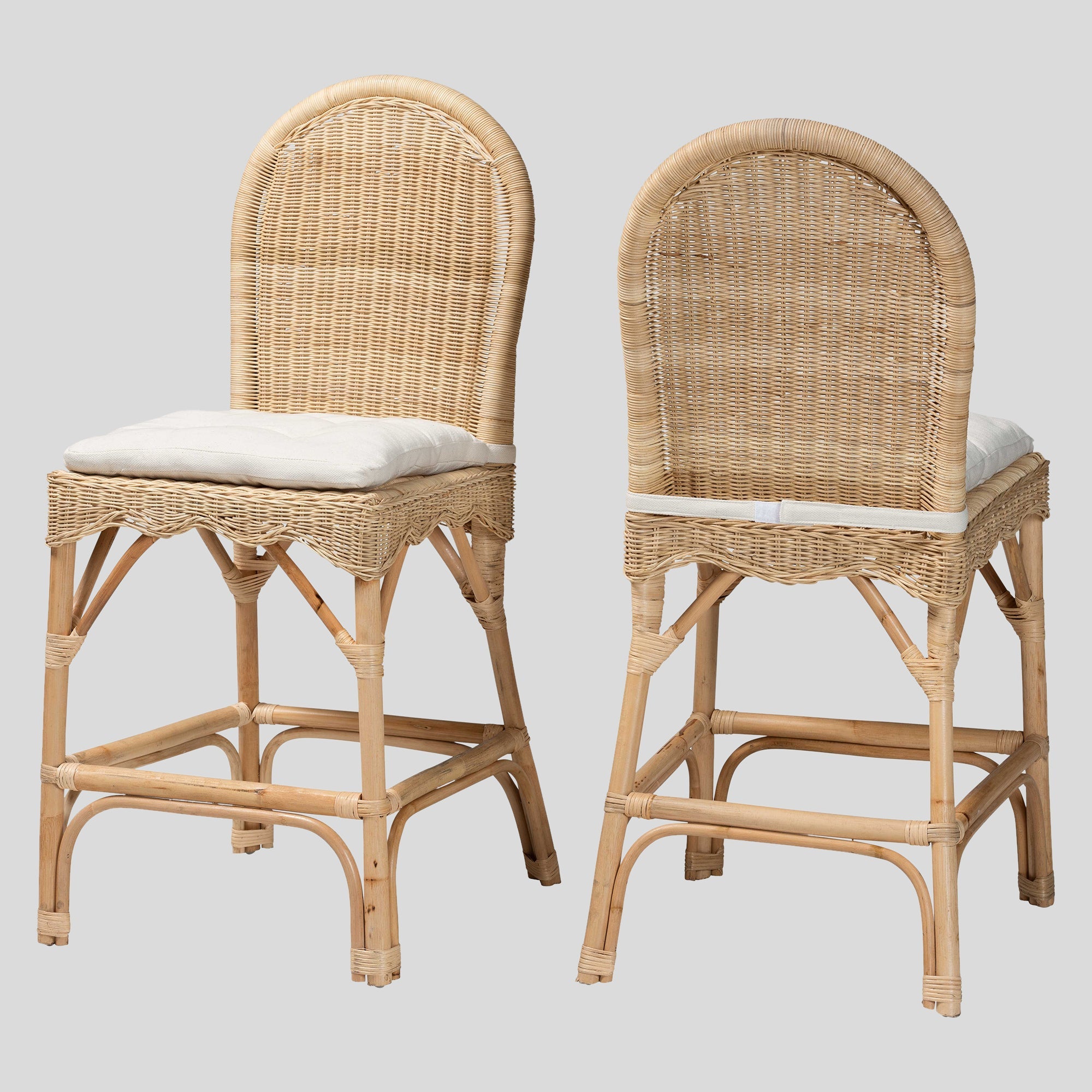 Kora Rattan 2-Piece Counter Stool Set