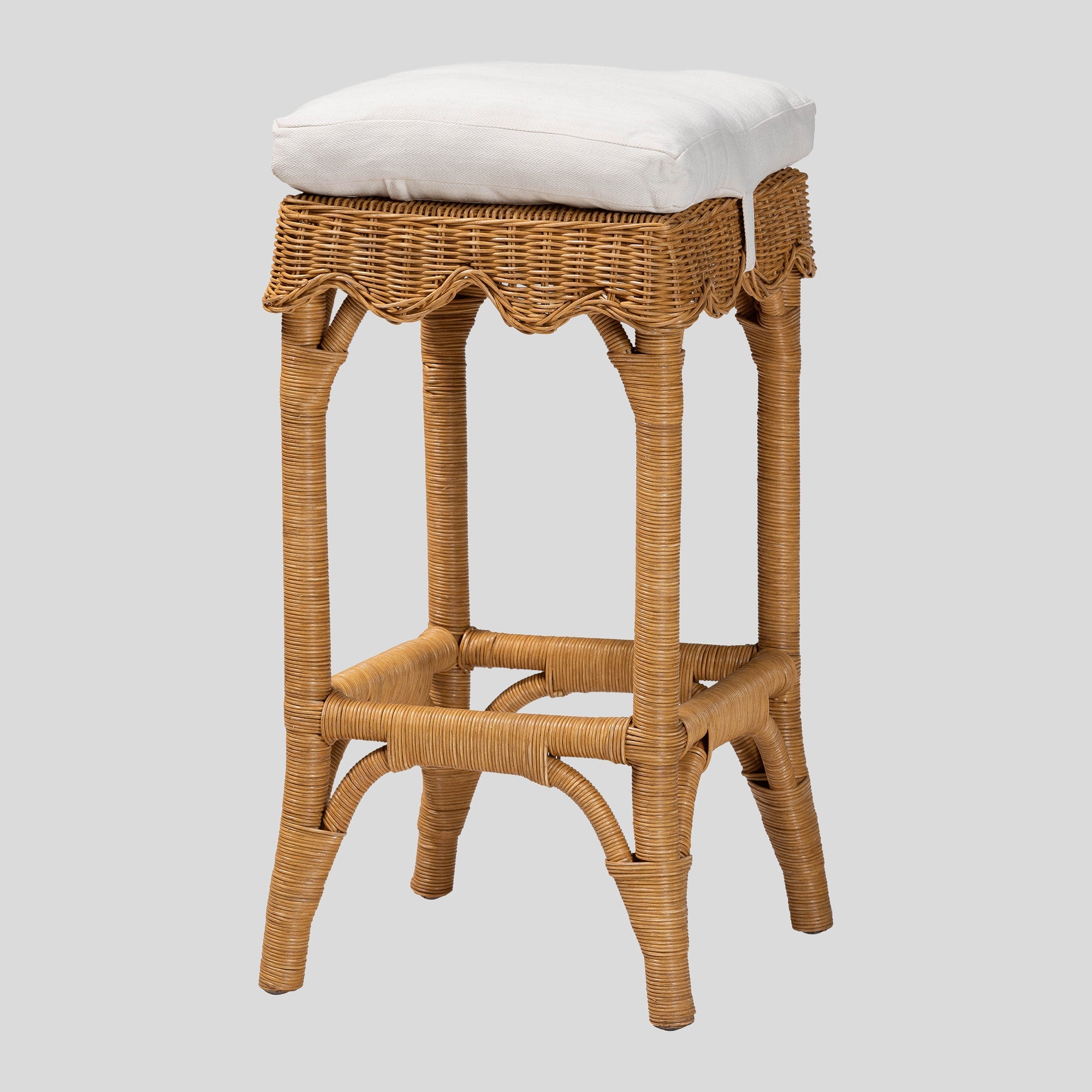 Walter Rattan Bar Stool