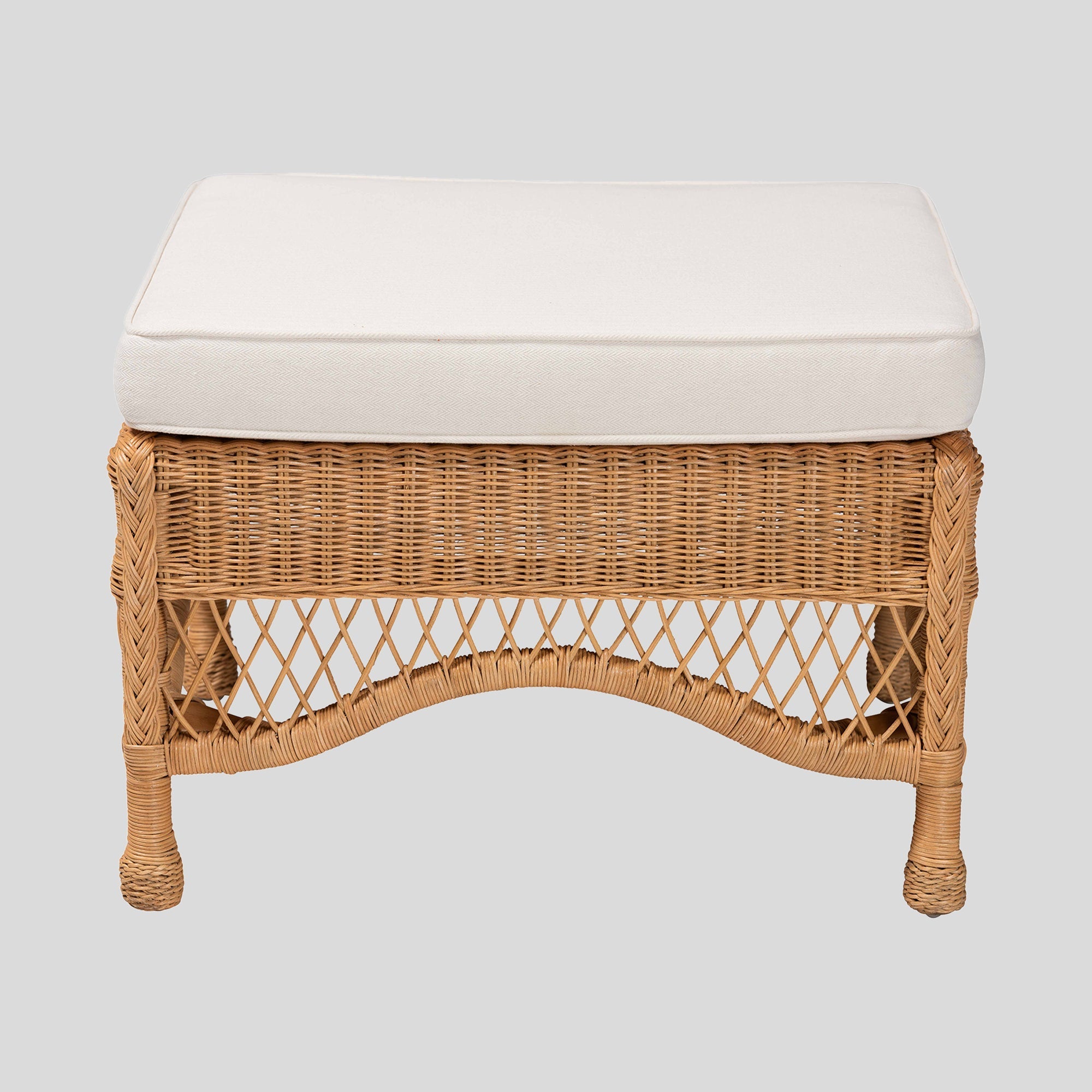 Johnson Rattan Ottoman Stool