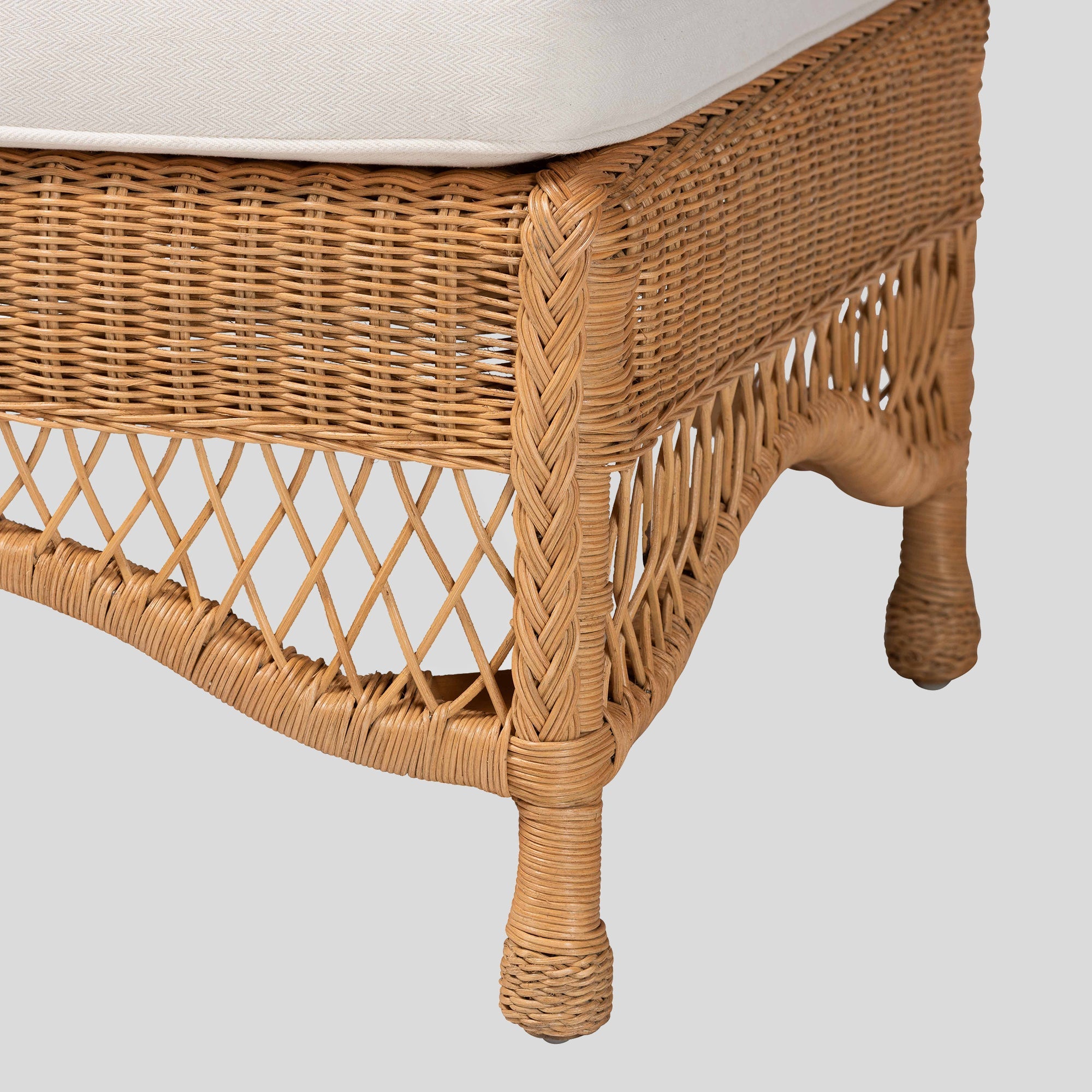 Johnson Rattan Ottoman Stool