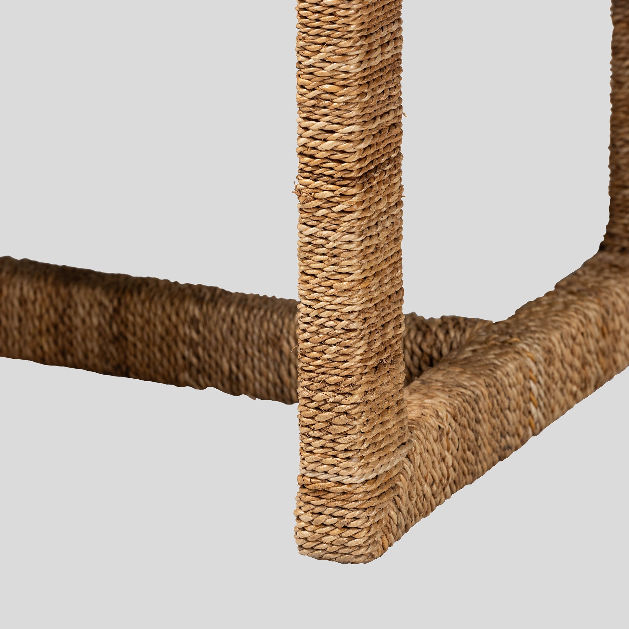 Ross Seagrass and Wood Accent Bench