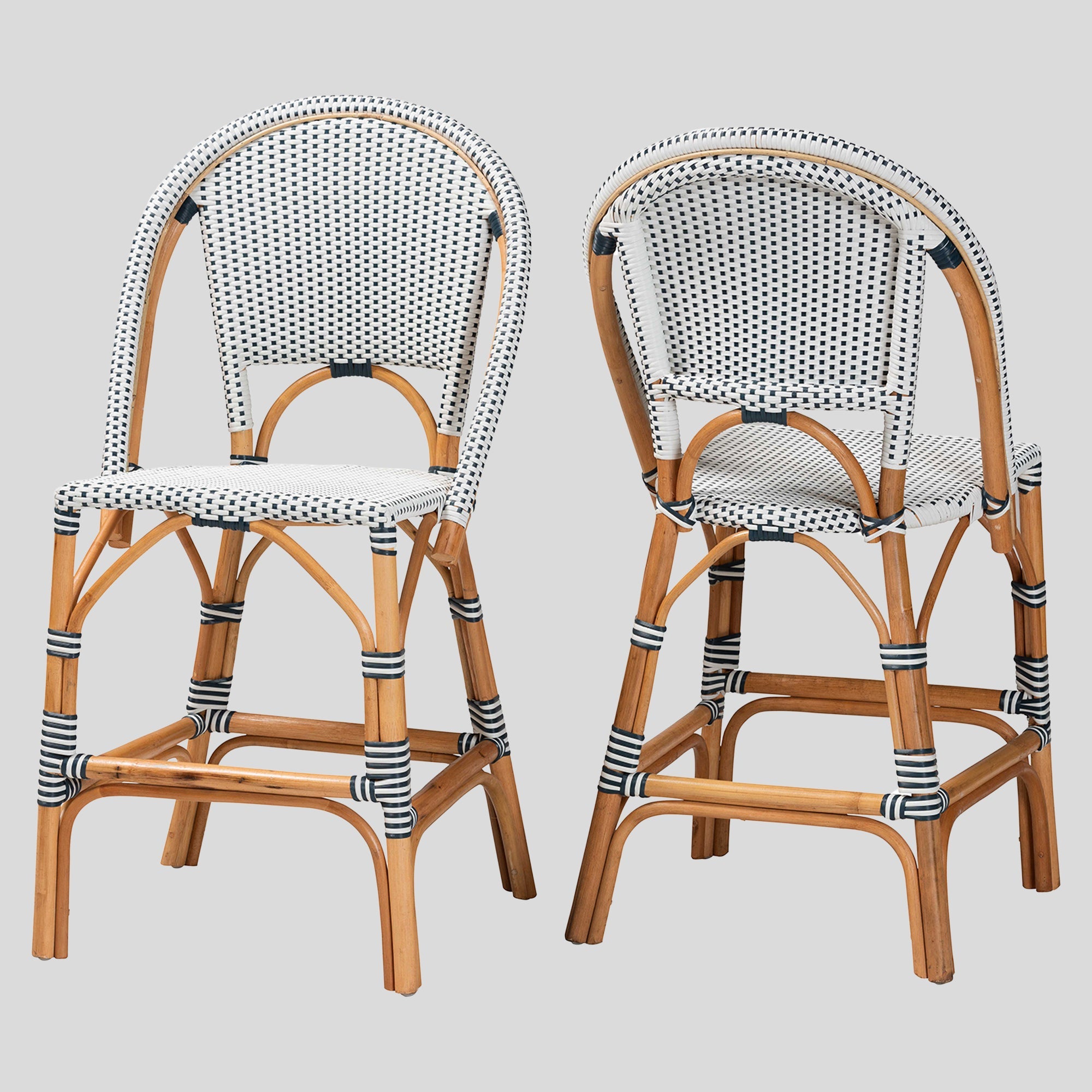 Lexi Rattan 2-Piece Counter Stool Set