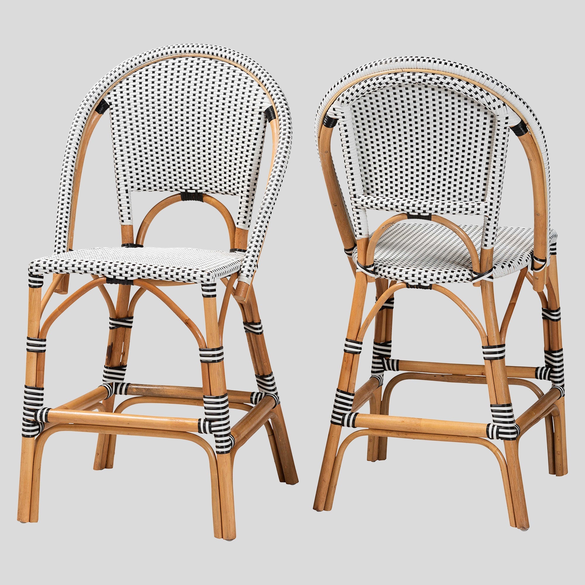 Lexi Rattan 2-Piece Counter Stool Set