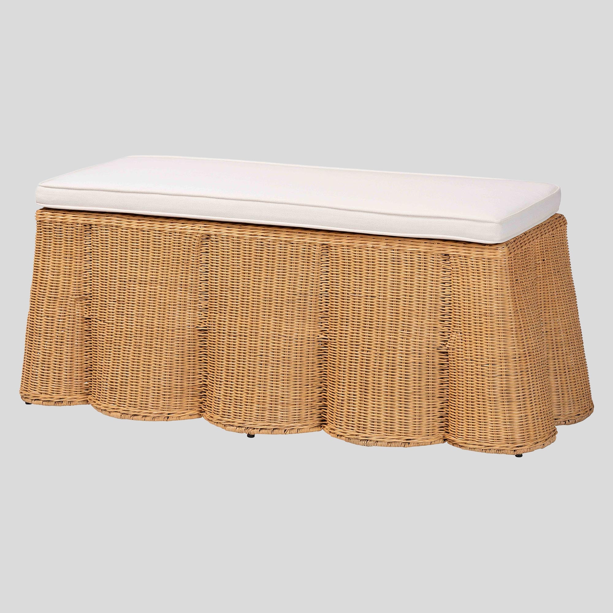 Usman Rattan Ottoman with Cushion