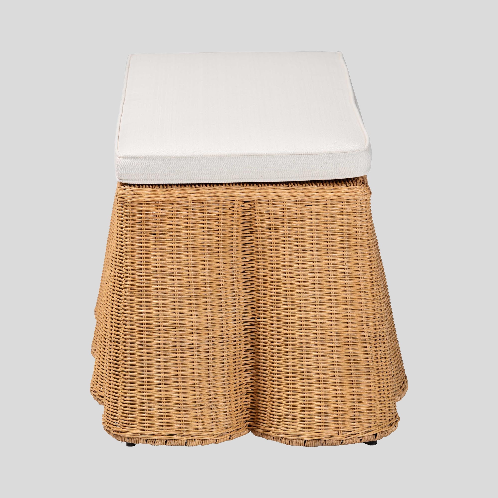 Usman Rattan Ottoman with Cushion