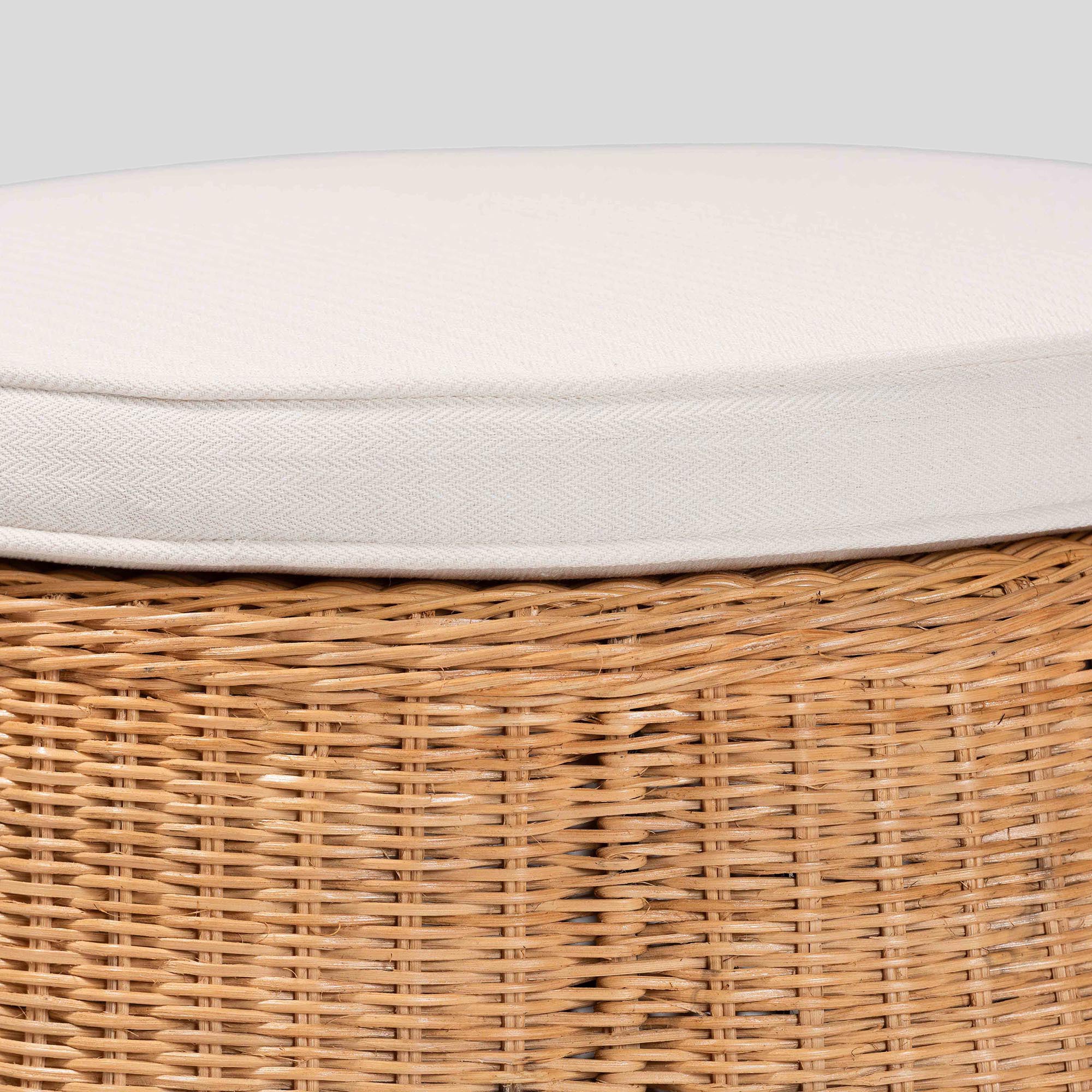 Usman Rattan Ottoman with Cushion