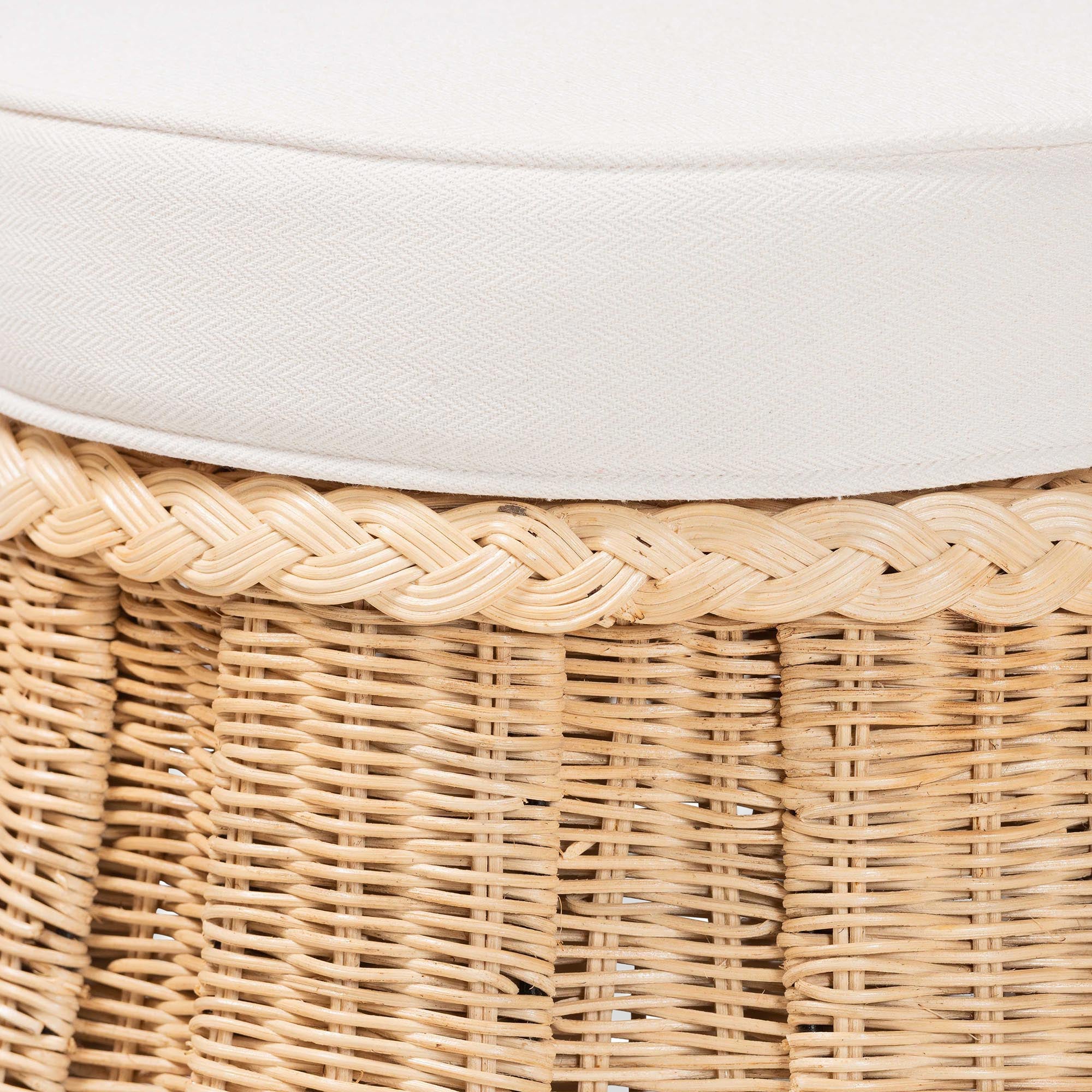 Serenya Rattan Ottoman