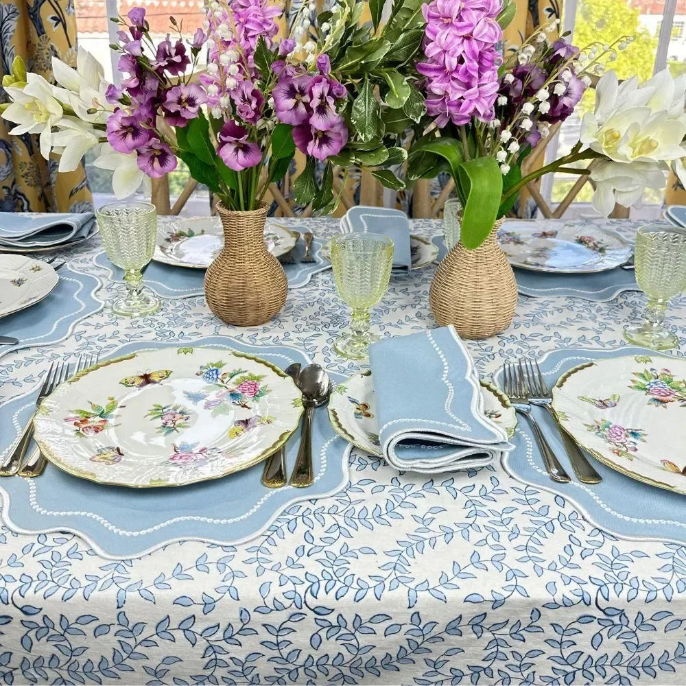 Waverly Cotton Napkin in Blue (Set of 4) - The Mayfair Hall