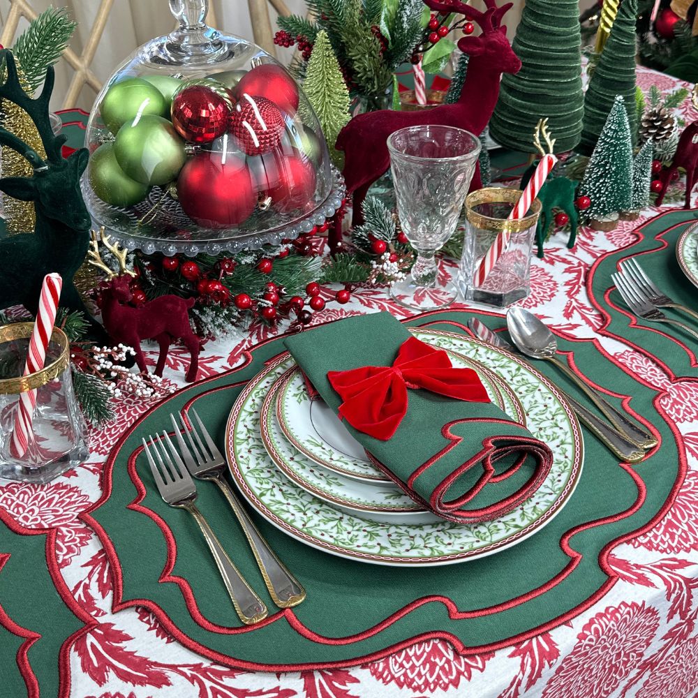 Green Christmas Belle Napkin (Set of 4)