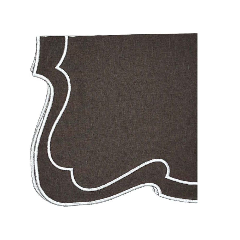 100% Linen - Studio Collection: Belle Napkin - Cocoa (Set of 4)