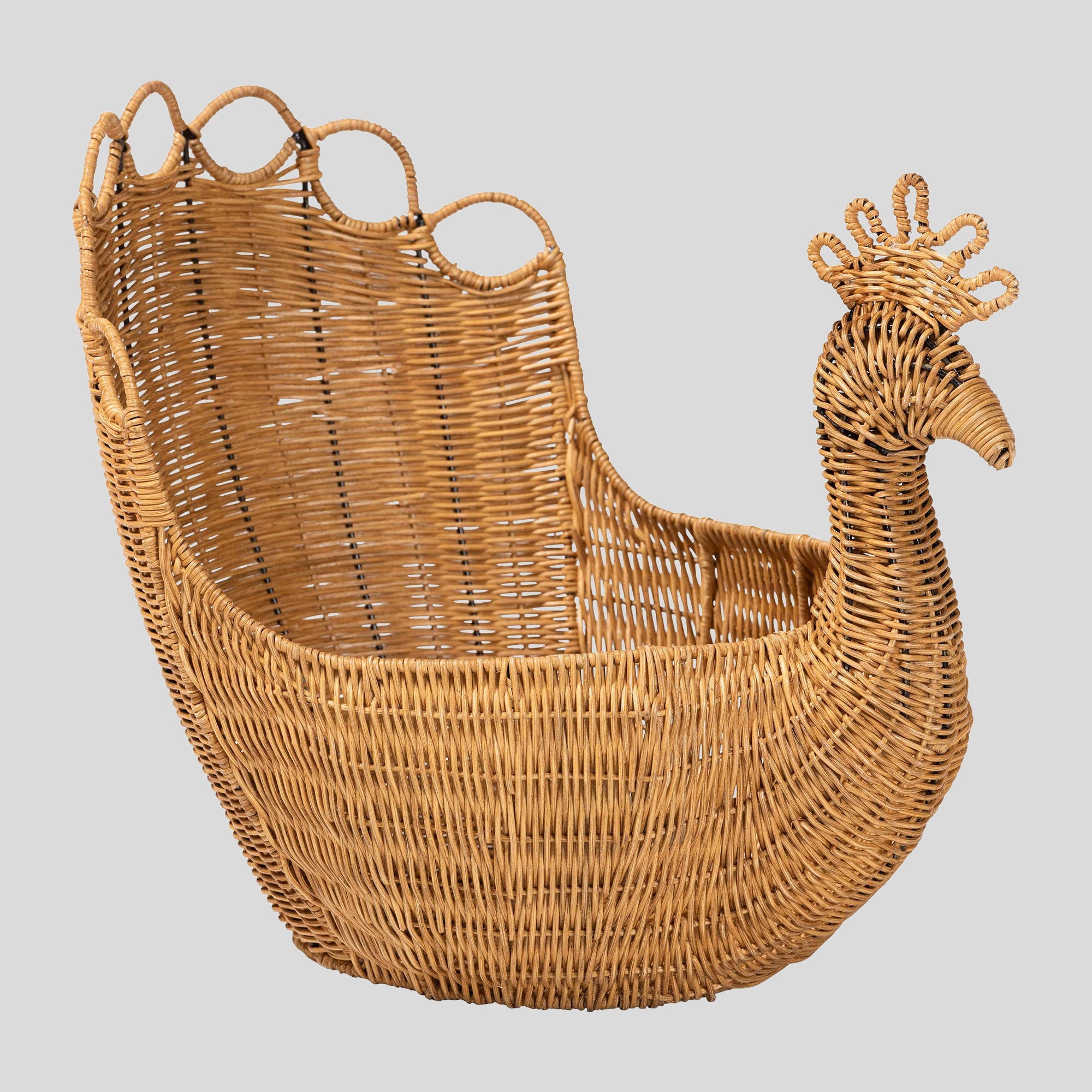 Evanthe Rattan Peacock Basket