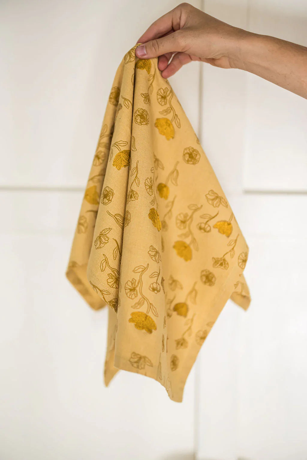 Yellow Poppy Embroidered Dish Towel - The Mayfair Hall