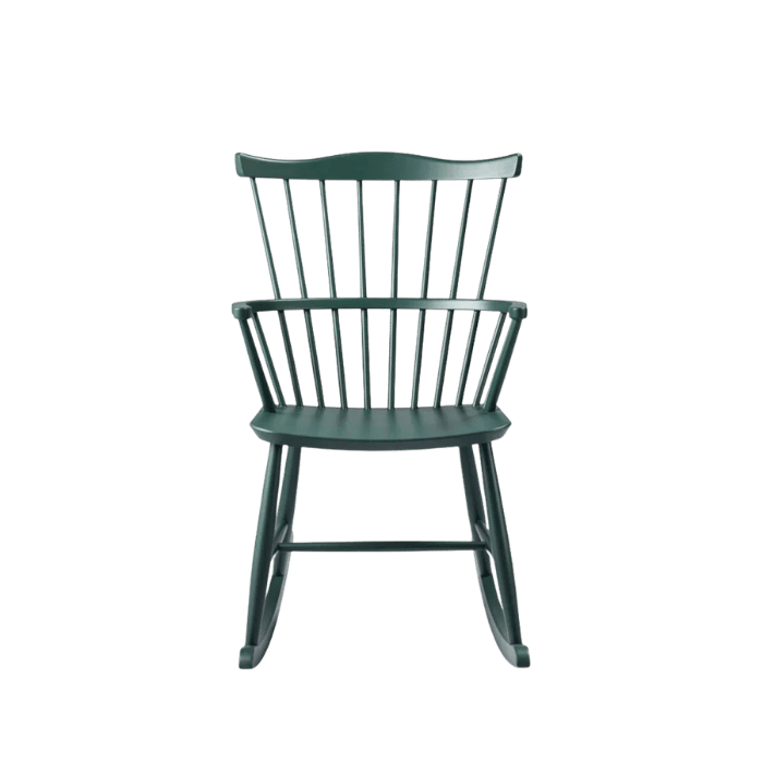 FDB Møbler J52G Rocking Chair, Black Green Painted Beech