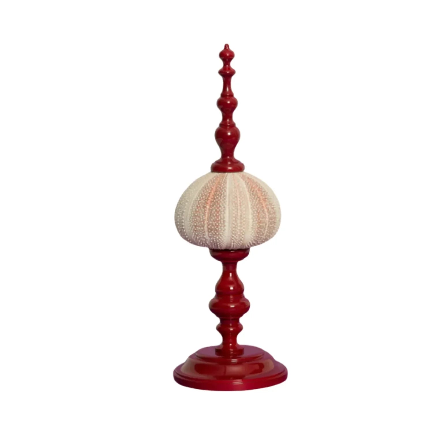 Noto Lacquered Sea Urchin Tall Object, Crimson - The Mayfair Hall